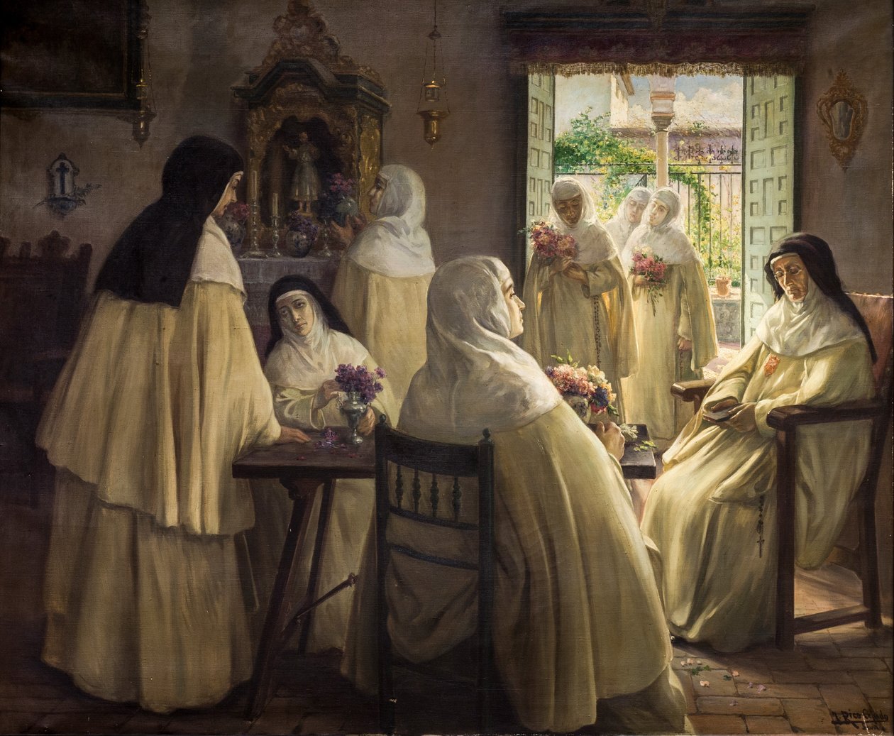 Interno di convento con scene di monache mercedarie da José Rico Cejudo