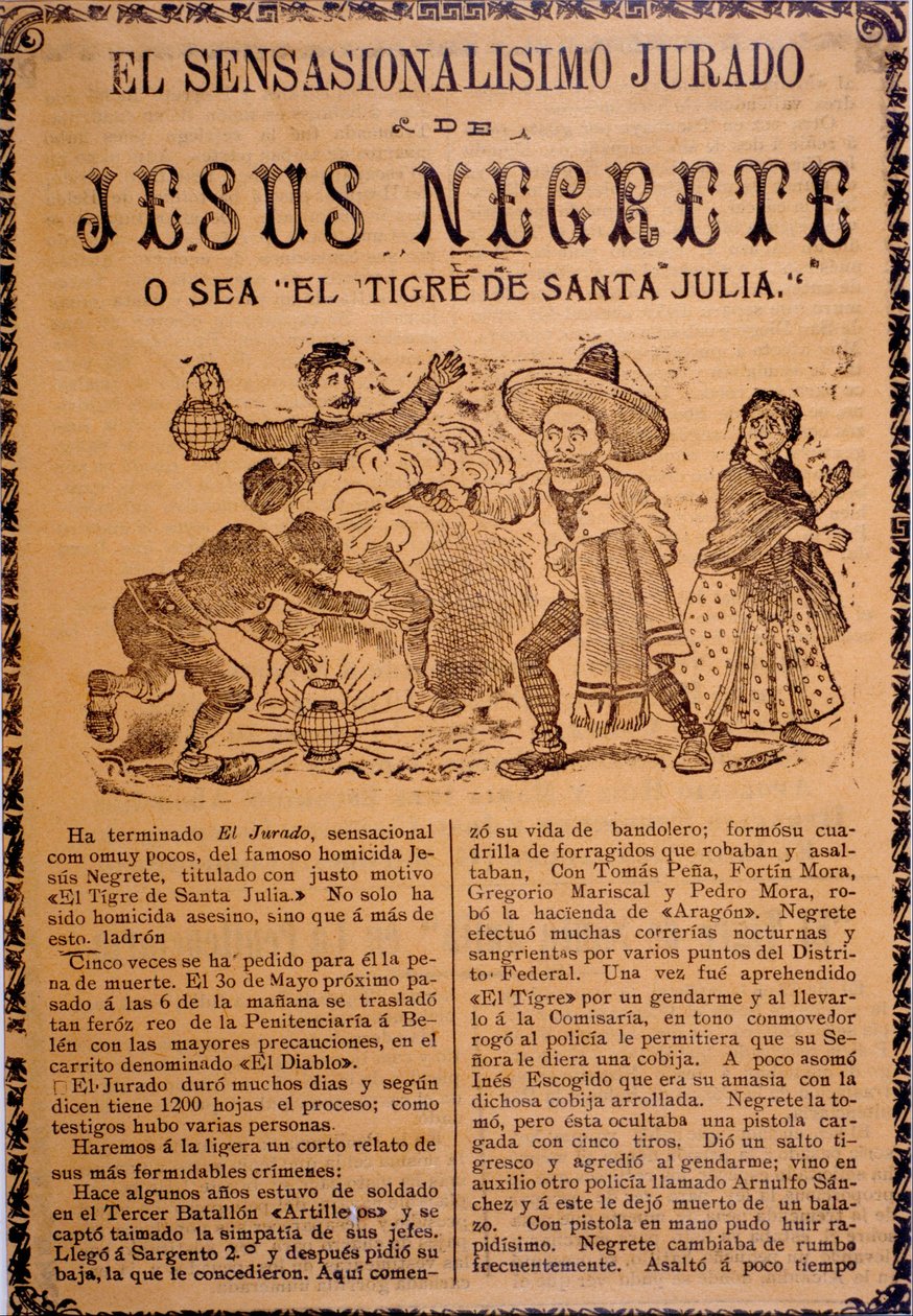 Il sensazionale complotto di Jesús Black, alias La Tigre di Santa Julia da José Guadalupe Posada