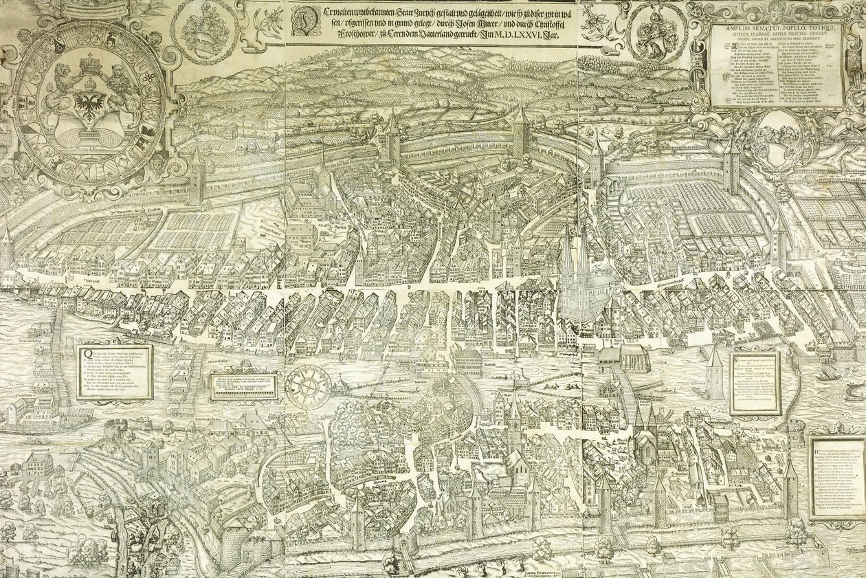 Veduta di Zurigo, 1576 da Jos Murer
