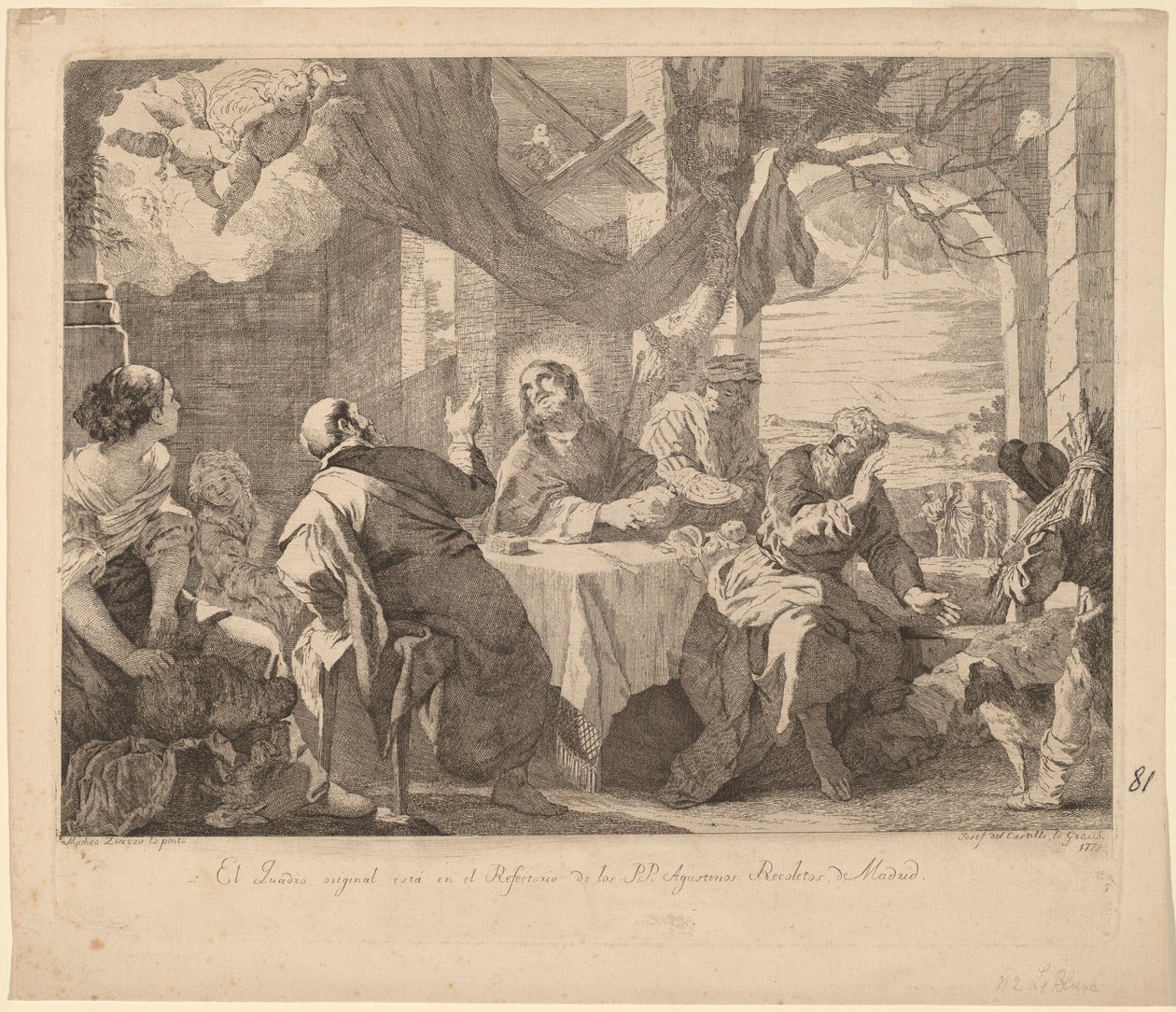 La Cena di Emmaus da José del Castillo, after Mateo Cerezo the younger