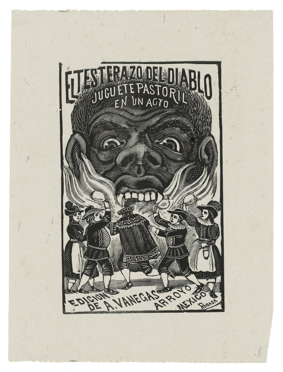 El Testarazo del Diablo, c.1900, stampato 1942 (incisione) da José Guadalupe Posada