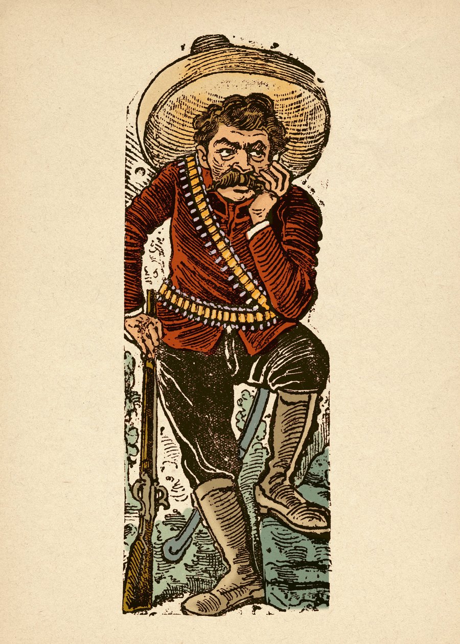 "Genovevo della O". Ritratto del rivoluzionario Genovevo della O (1876-1952) sotto il comando di Emiliano Zapata (1879-1919) Messico 1910-1912 da Jose Guadalupe Posada