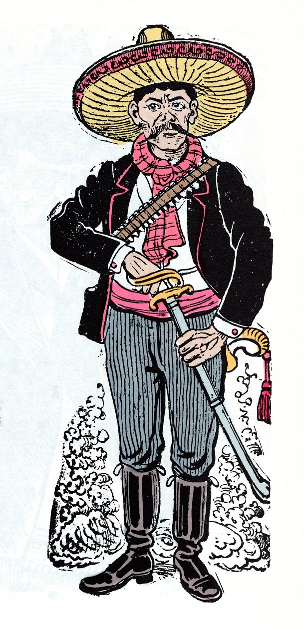 Rivoluzione messicana (1910-1920) - Salazar Amador rivoluzionario seguace di Emiliano Zapata - Xilografia di Jose Guadalupe Posada (1852-1913) da José Guadalupe Posada