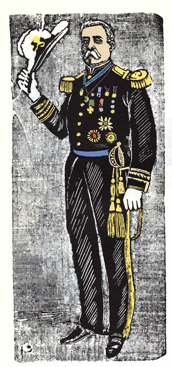 La Rivoluzione Messicana (1910-1920): Porfirio Diaz (1828-1915), Presidente della Repubblica del Messico. Xilografia di Jose Guadalupe Posada (1852-1913) da José Guadalupe Posada