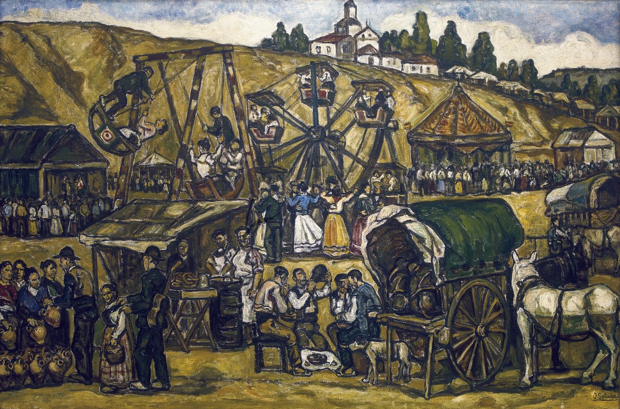 Festival nel prato di San Isidro a Madrid da Jose Gutierrez Solana
