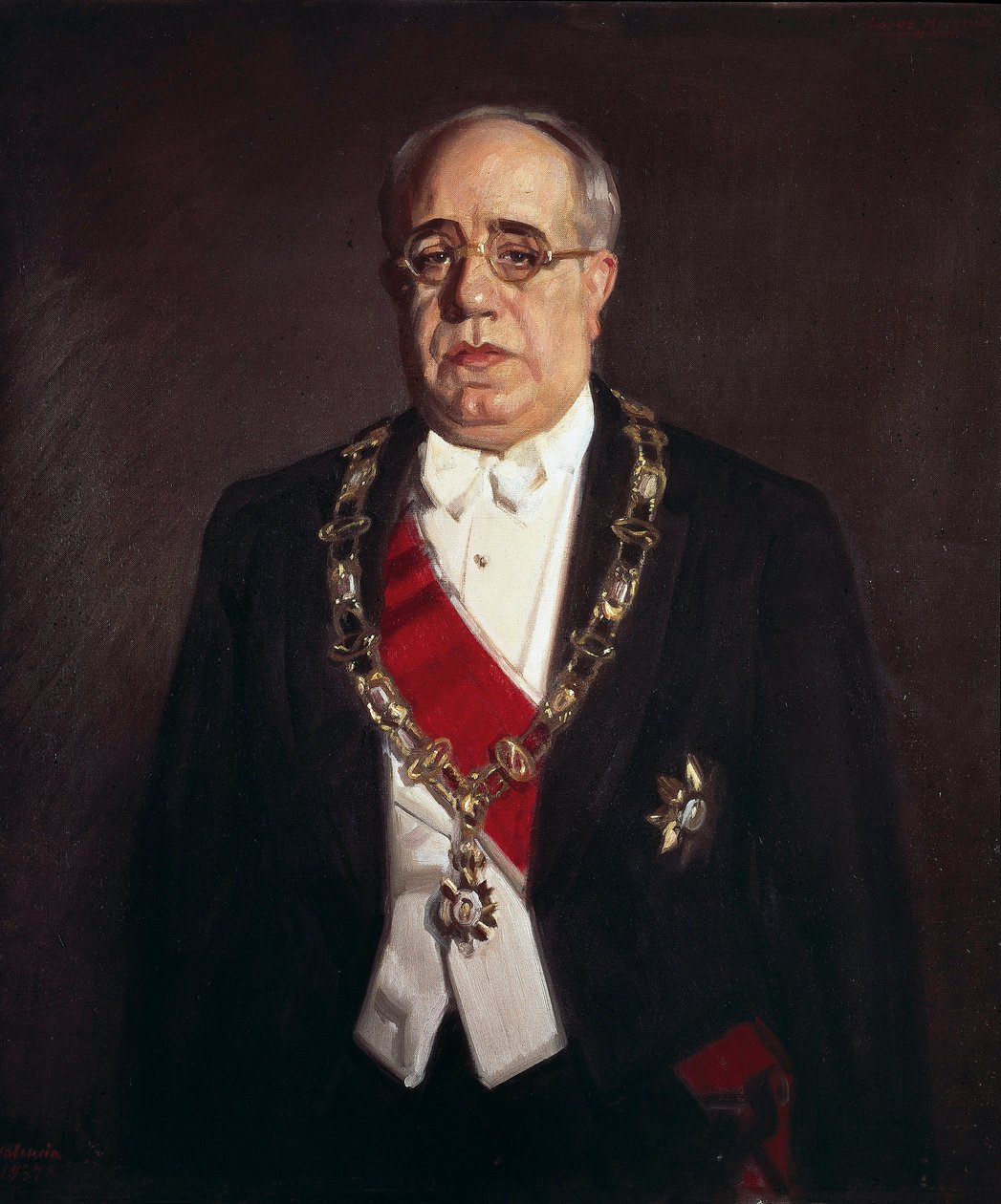 Ritratto di Manuel Azana (1880-1940), politico spagnolo da Jose Maria Lopez Mezquita