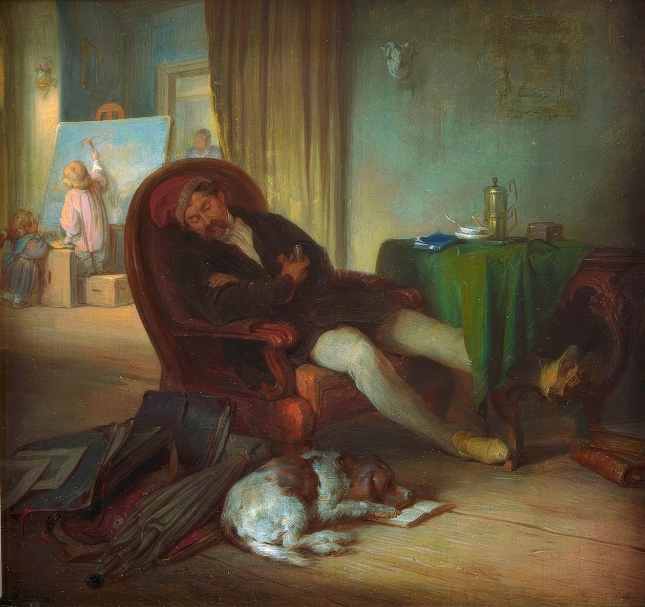 Il pittore dormiente da Josef Danhauser