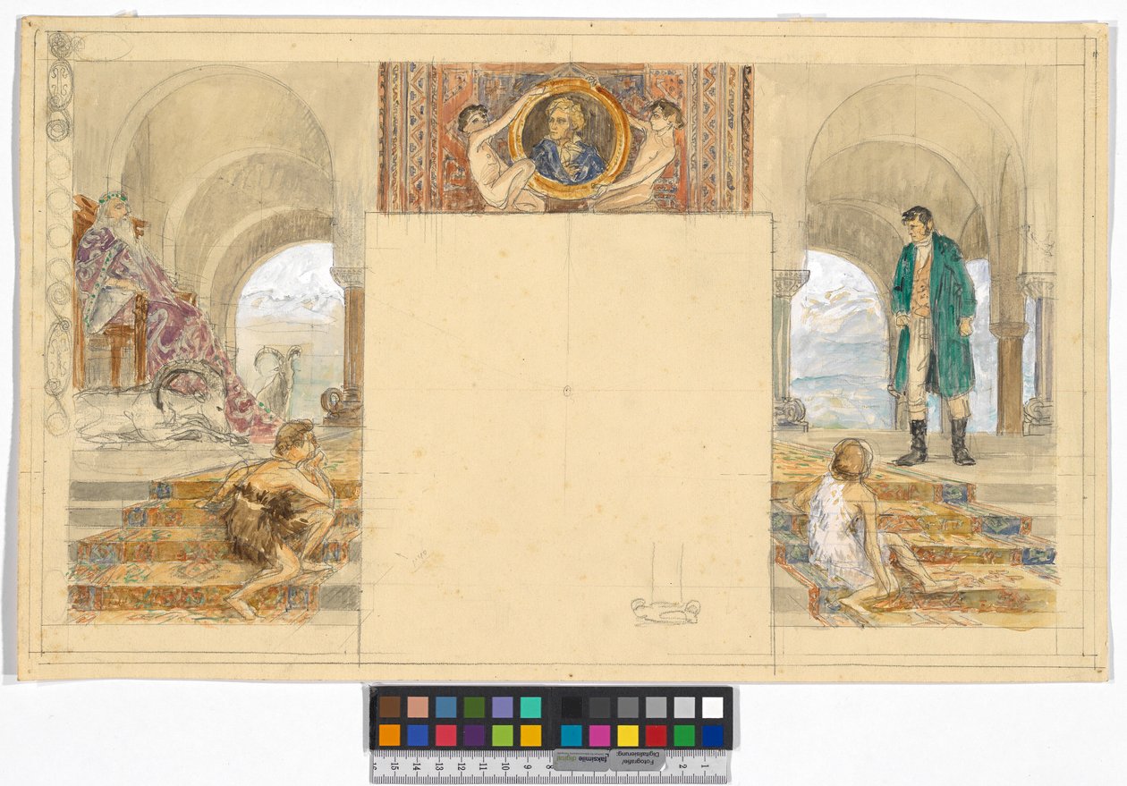 Re delle Alpi e misantropo (bozzetto per il ciclo su Ferdinand Raimund "Re delle Alpi e misantropo" al castello di Kogl, Attergau) da Josef Engelhart