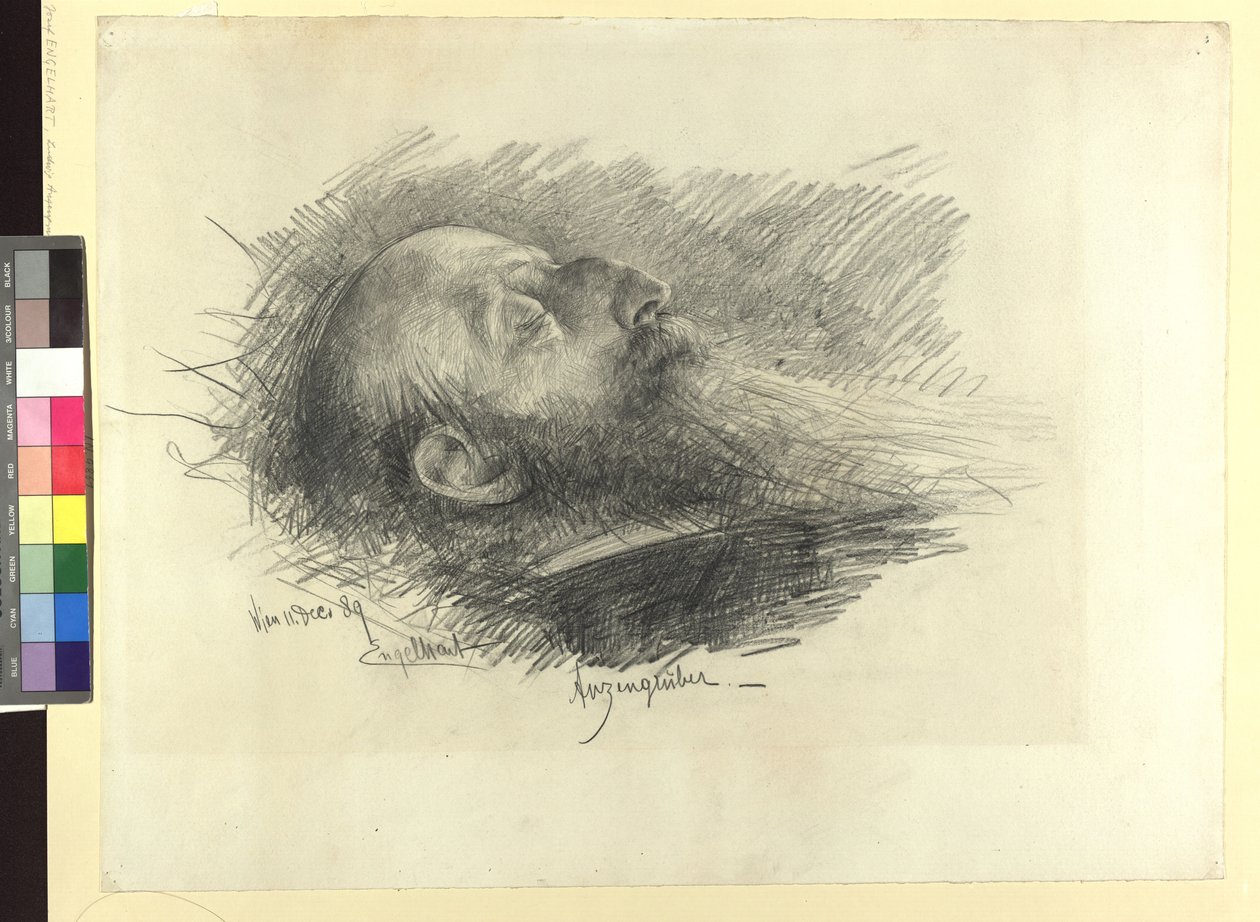 Ludwig Anzengruber sul letto di morte da Josef Engelhart