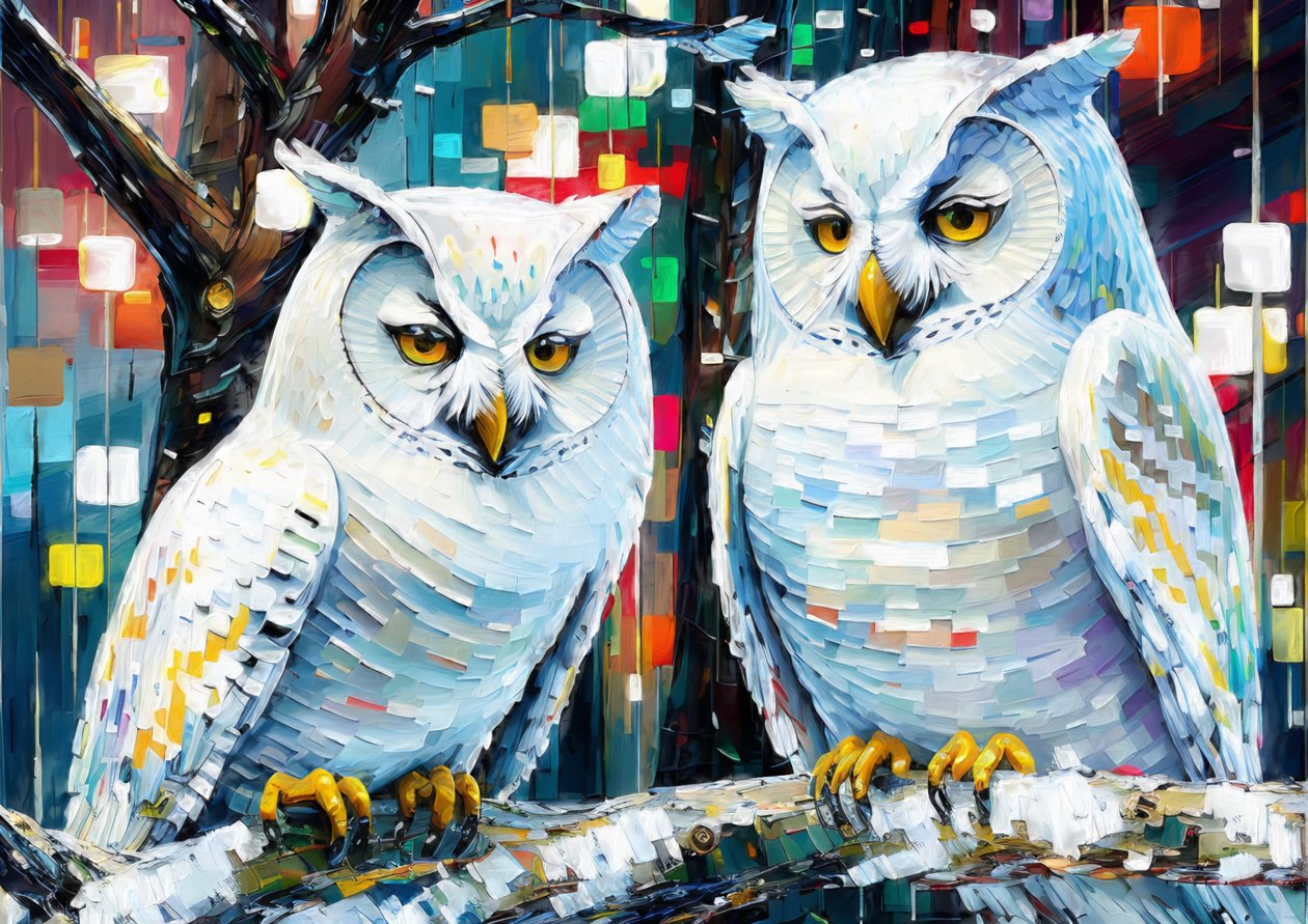 Animali: gufo bianco 1 da Josef Johann Michel