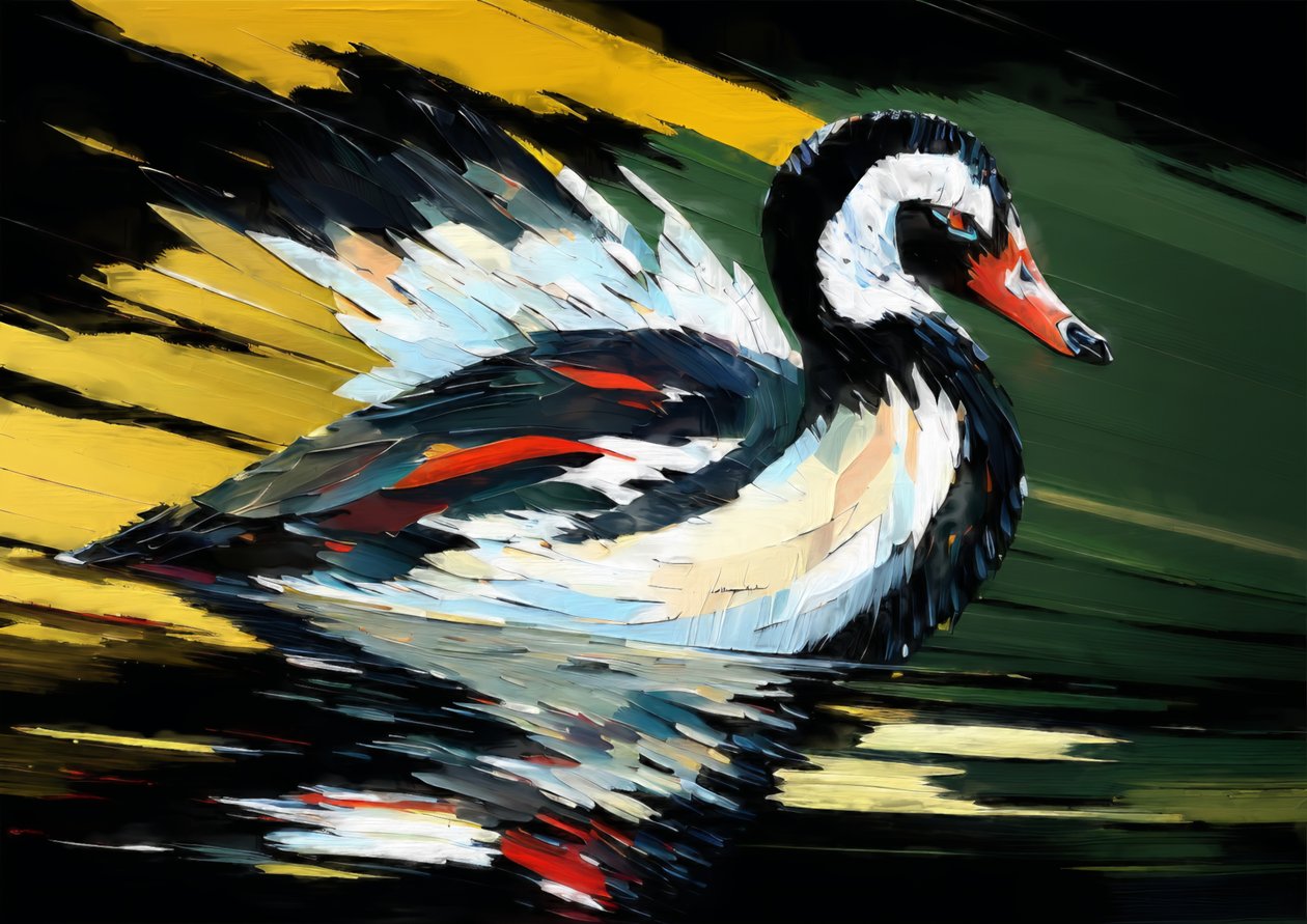 Animali: cigno nero 4 da Josef Johann Michel