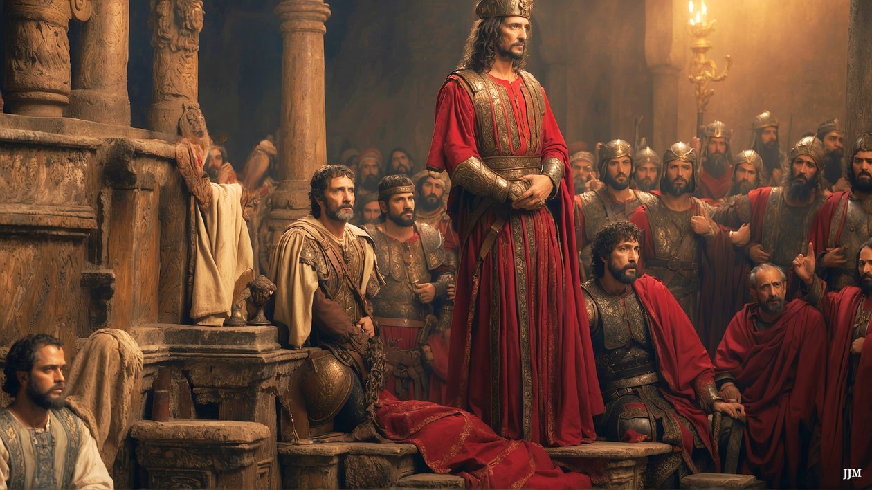 Gesù accusato e condannato da Pilato (02) da Josef Johann Michel