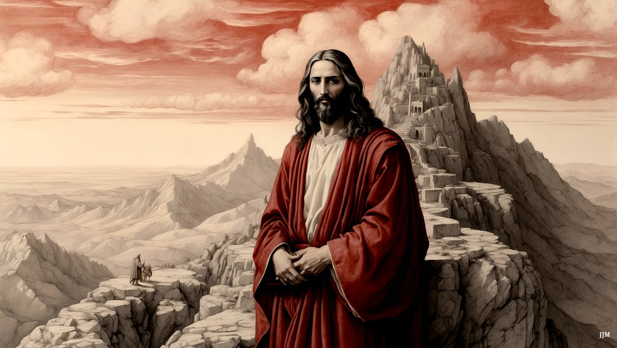 Gesù fu portato dal diavolo su un monte e mostrò tutti i regni del mondo - adorami (03) da Josef Johann Michel
