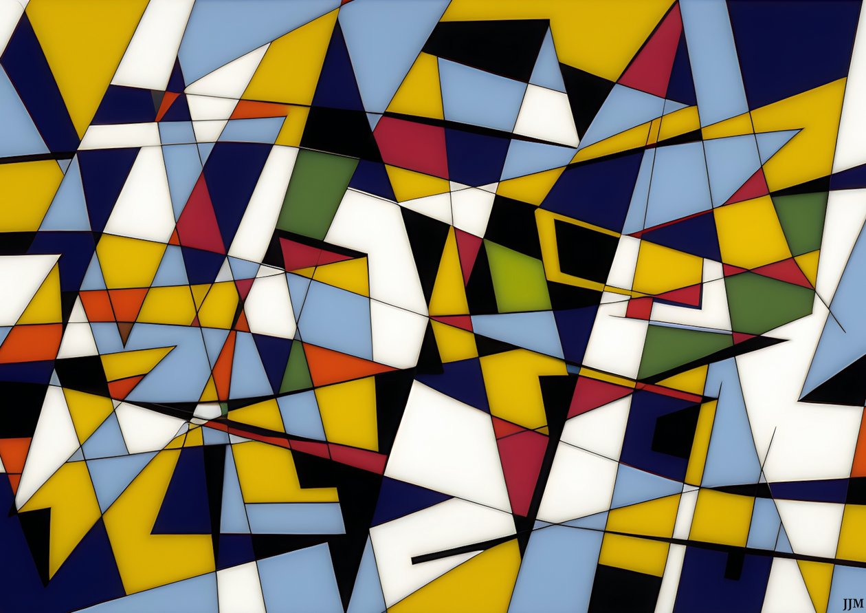 astratto: su triangoli bianchi 2 da Josef Johann Michel