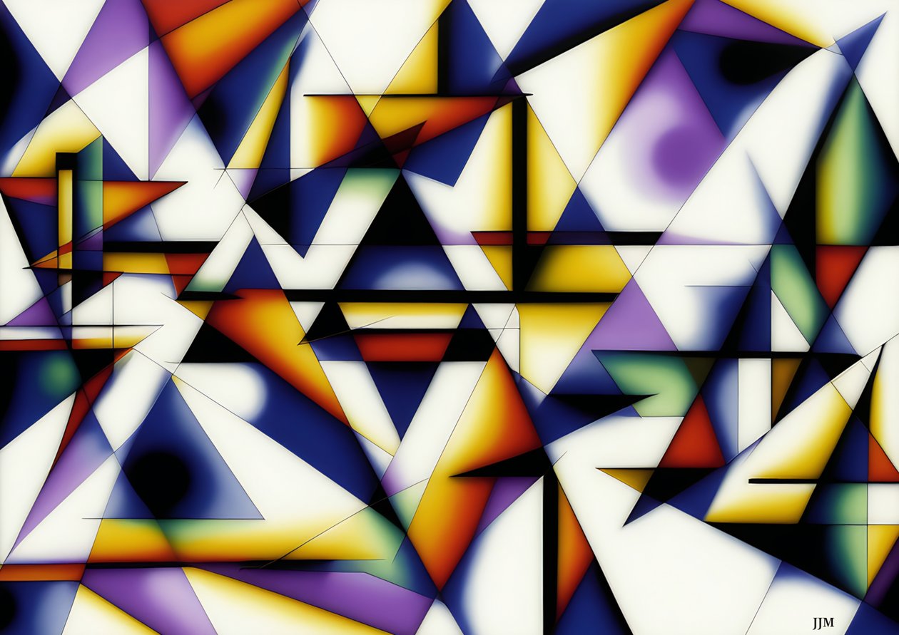 astratto: su triangoli bianchi 4 da Josef Johann Michel