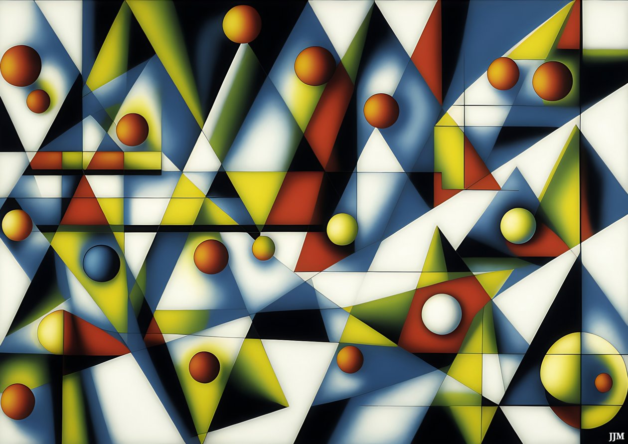 astratto: sfere+triangoli 3 da Josef Johann Michel