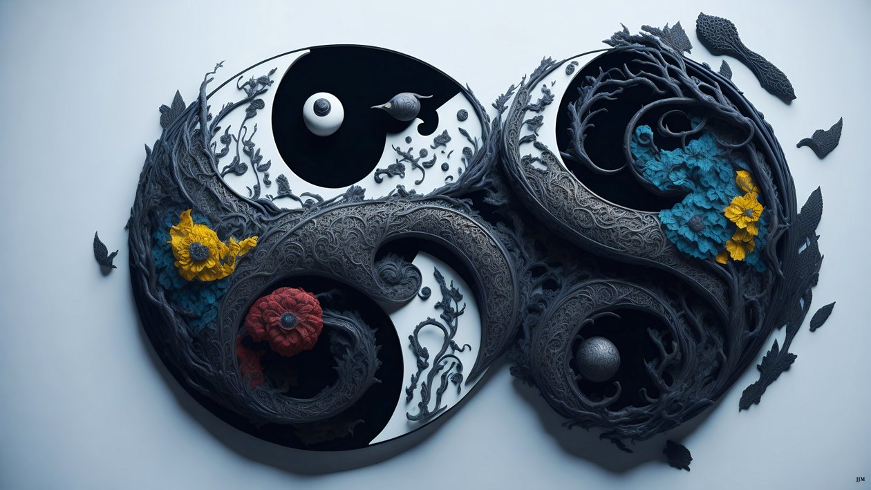 encausto concetto Feng Shui di YIN E YANG _04 da Josef Johann Michel
