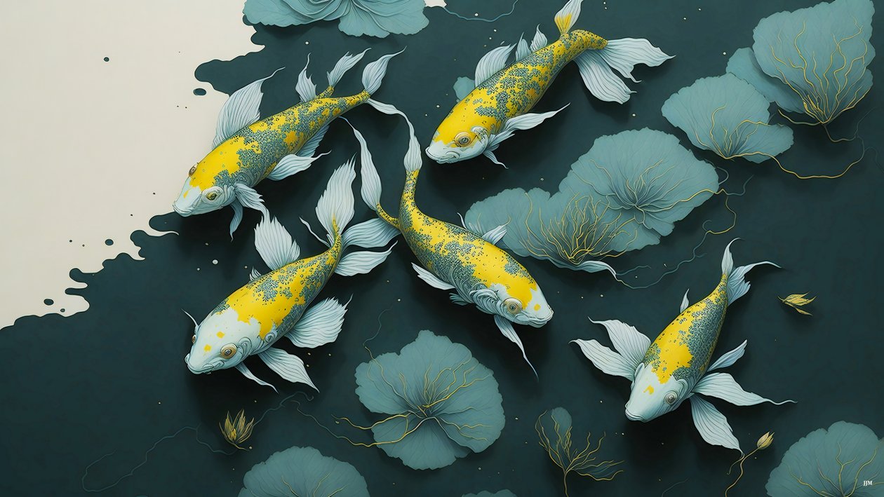 Carpa Koi dorata da Josef Johann Michel
