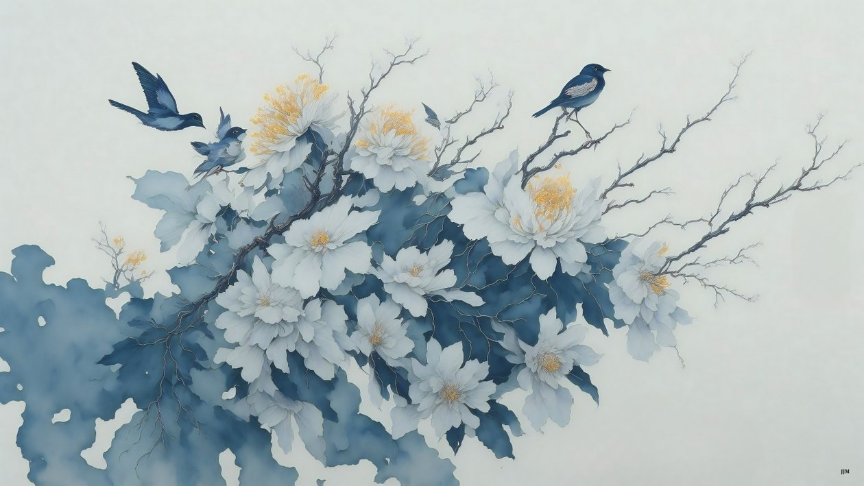 Crisantemo blu da Josef Johann Michel