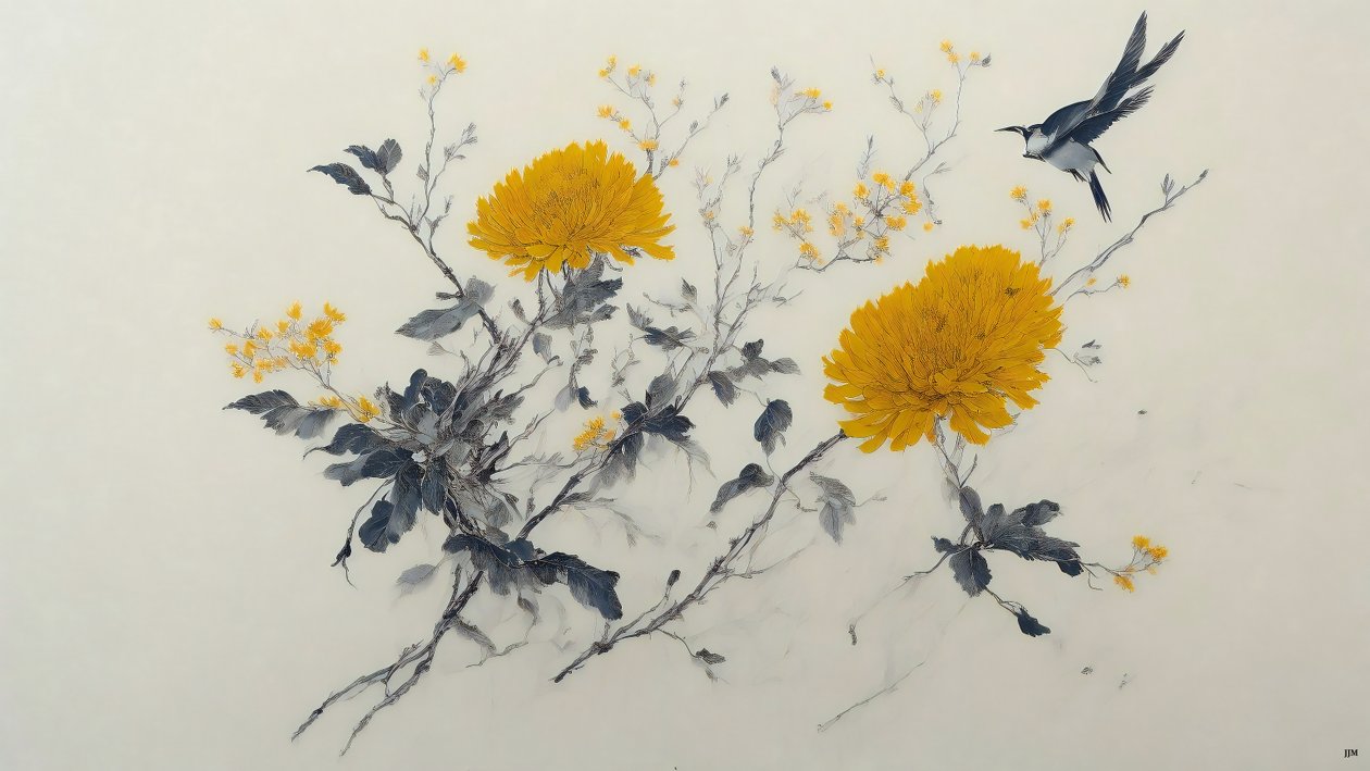 Crisantemo giallo da Josef Johann Michel