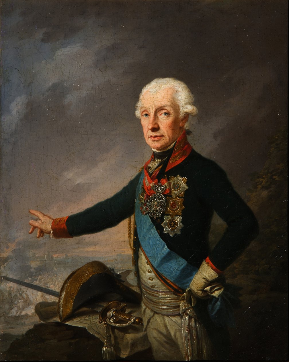 Ritratto del Feldmaresciallo Generalissimo Principe Alexander Suvorov 1729-1800, 1799 da Josef Kreuzinger