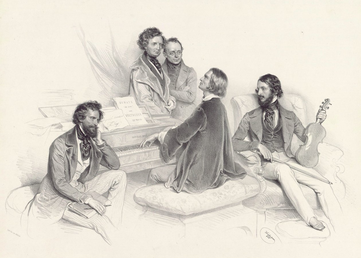 Una matinée a Liszts da Josef Kriehuber