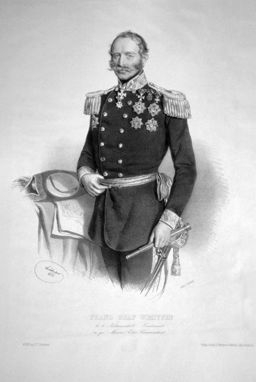 Franz Conte Wimpffen 1852 Litografia da Josef Kriehuber