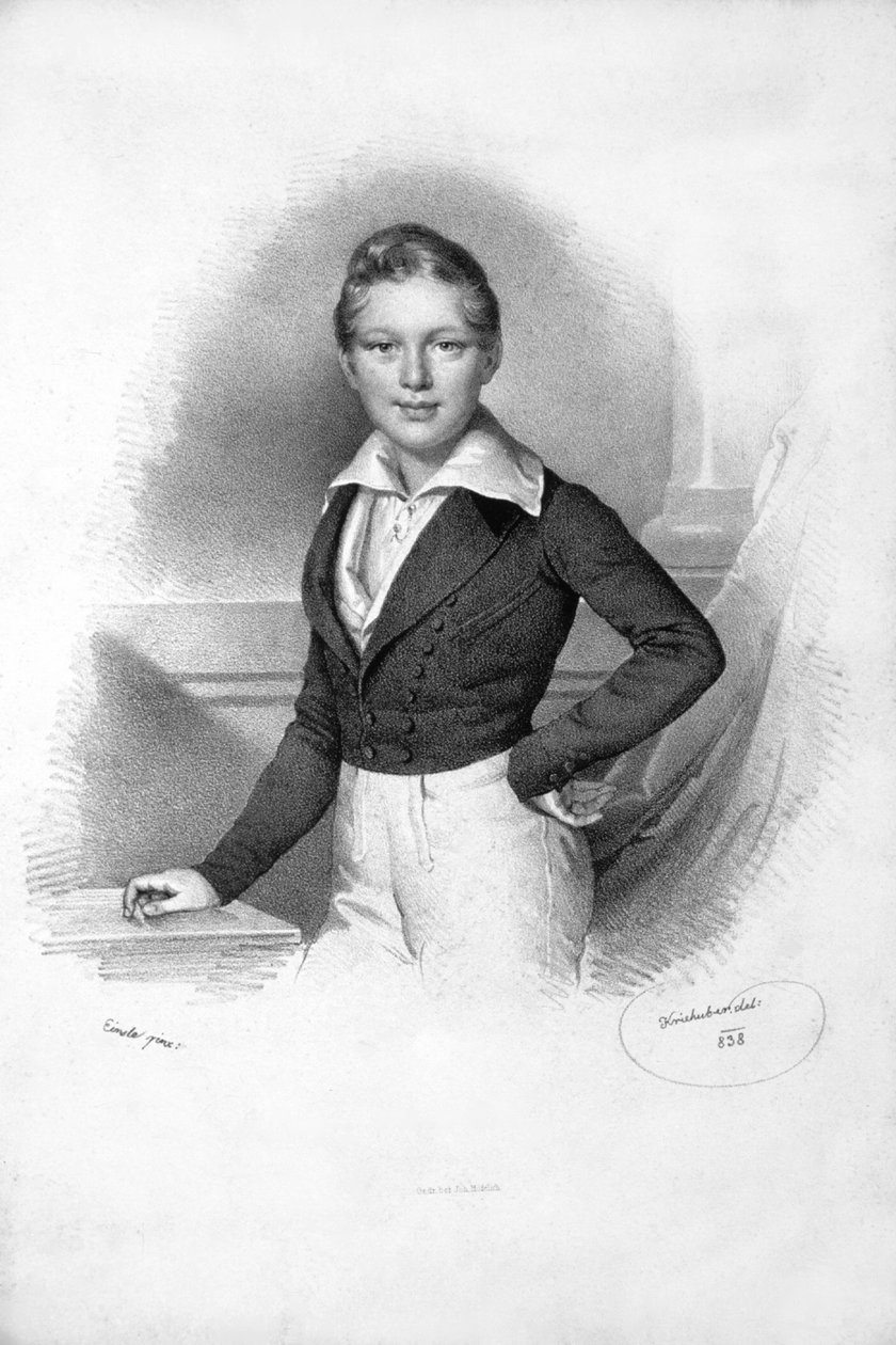 Francesco Giuseppe I. 1838 Litografia da Josef Kriehuber