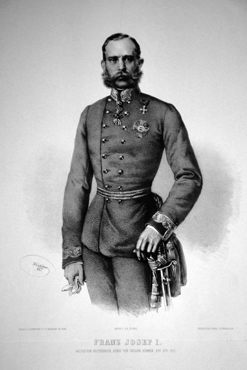 Francesco Giuseppe I. 1861 Litografia da Josef Kriehuber