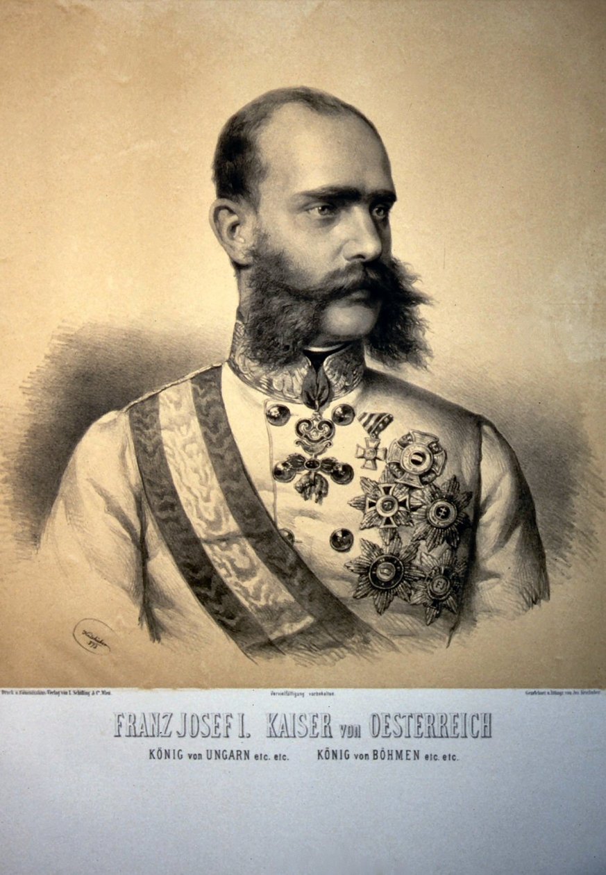 Francesco Giuseppe I. 1873 Litografia da Josef Kriehuber