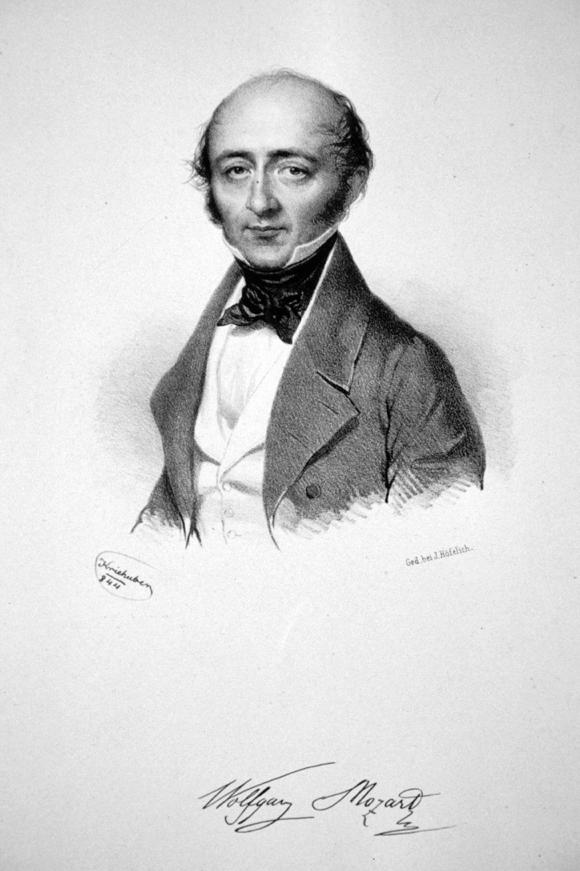 Franz Xaver Wolfgang Mozart Litografia da Josef Kriehuber