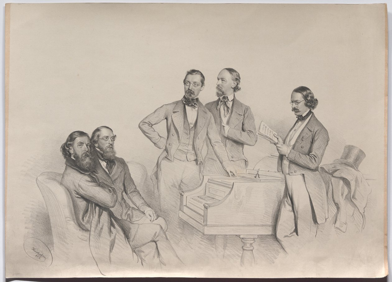 Compositori austriaci: Heinrich Proch, Franz von Suppé, Karl Binder, Anton Emil Titl, Anton Maria Storch da Josef Kriehuber