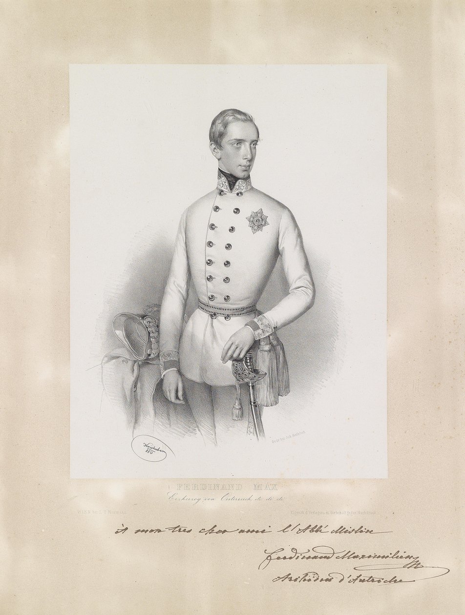 Ritratto del giovane arciduca Ferdinando Massimiliano in uniforme da Josef Kriehuber