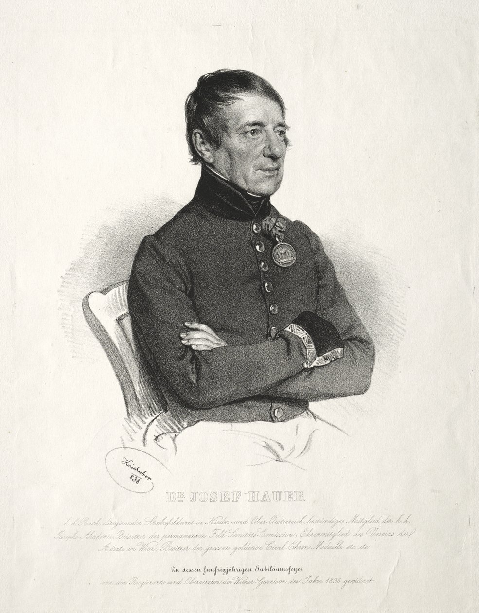 Ritratto del Dr. Joseph Hauer da Josef Kriehuber