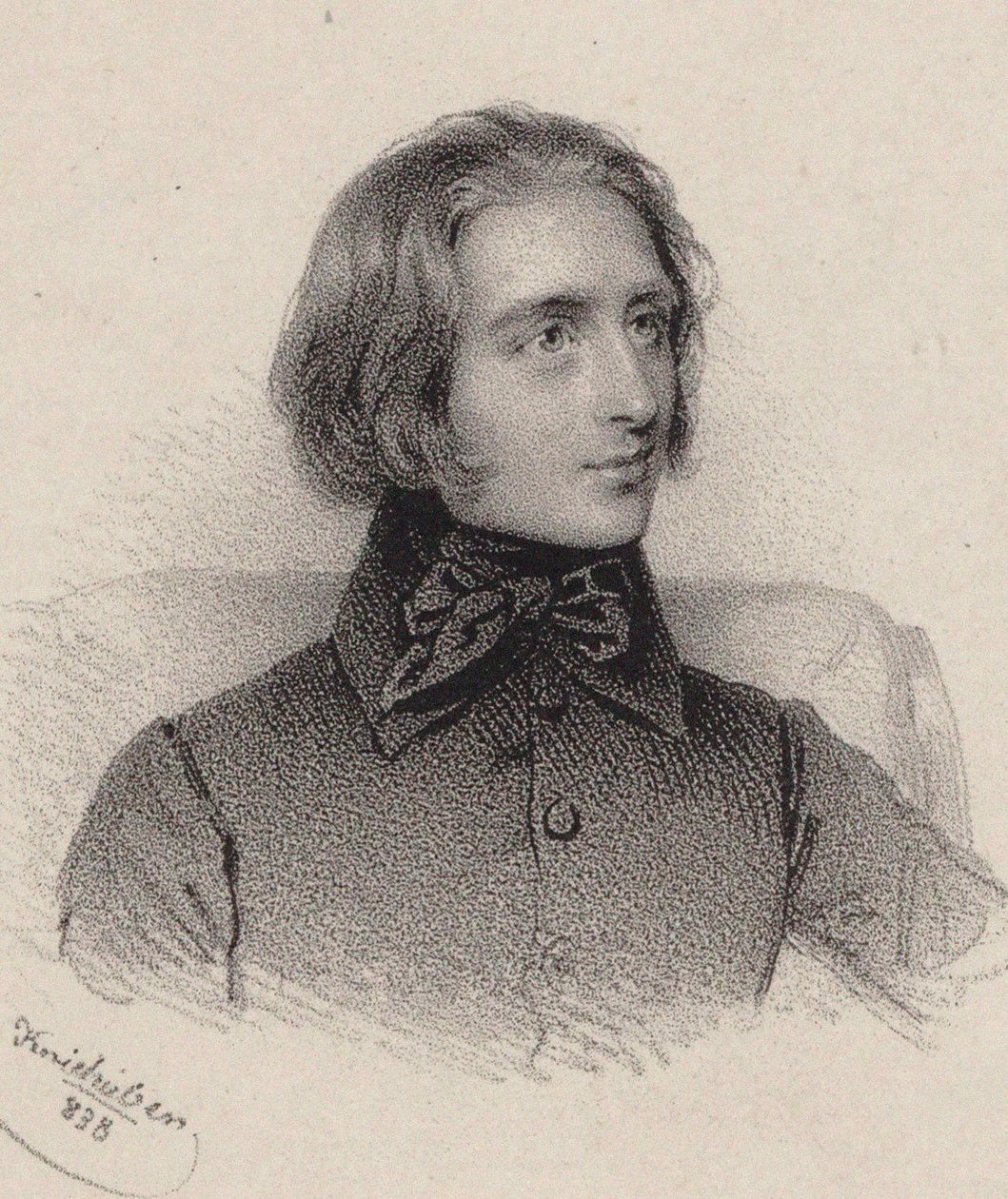 Ritratto del compositore Franz Liszt 1811-1886, 1838 da Josef Kriehuber