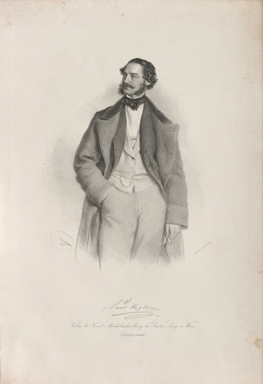 Ritratto del ballerino, coreografo e maestro di balletto Paul Taglioni, 1856 da Josef Kriehuber