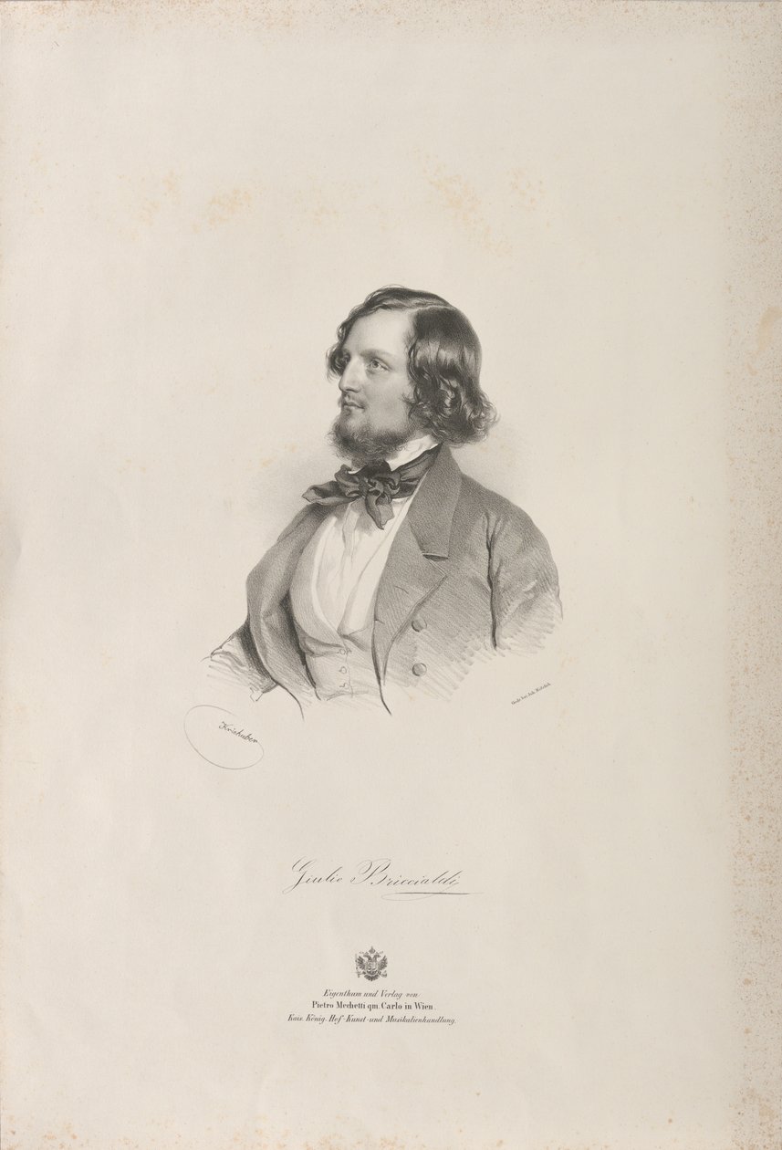 Ritratto del flautista e compositore Giulio Briccialdi 1818-1881, prima del 1850 da Josef Kriehuber