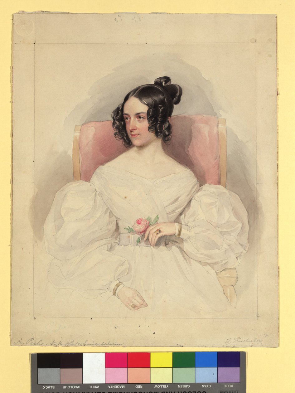 Therese Peche (1806-1882), attrice del Burgtheater da Josef Kriehuber