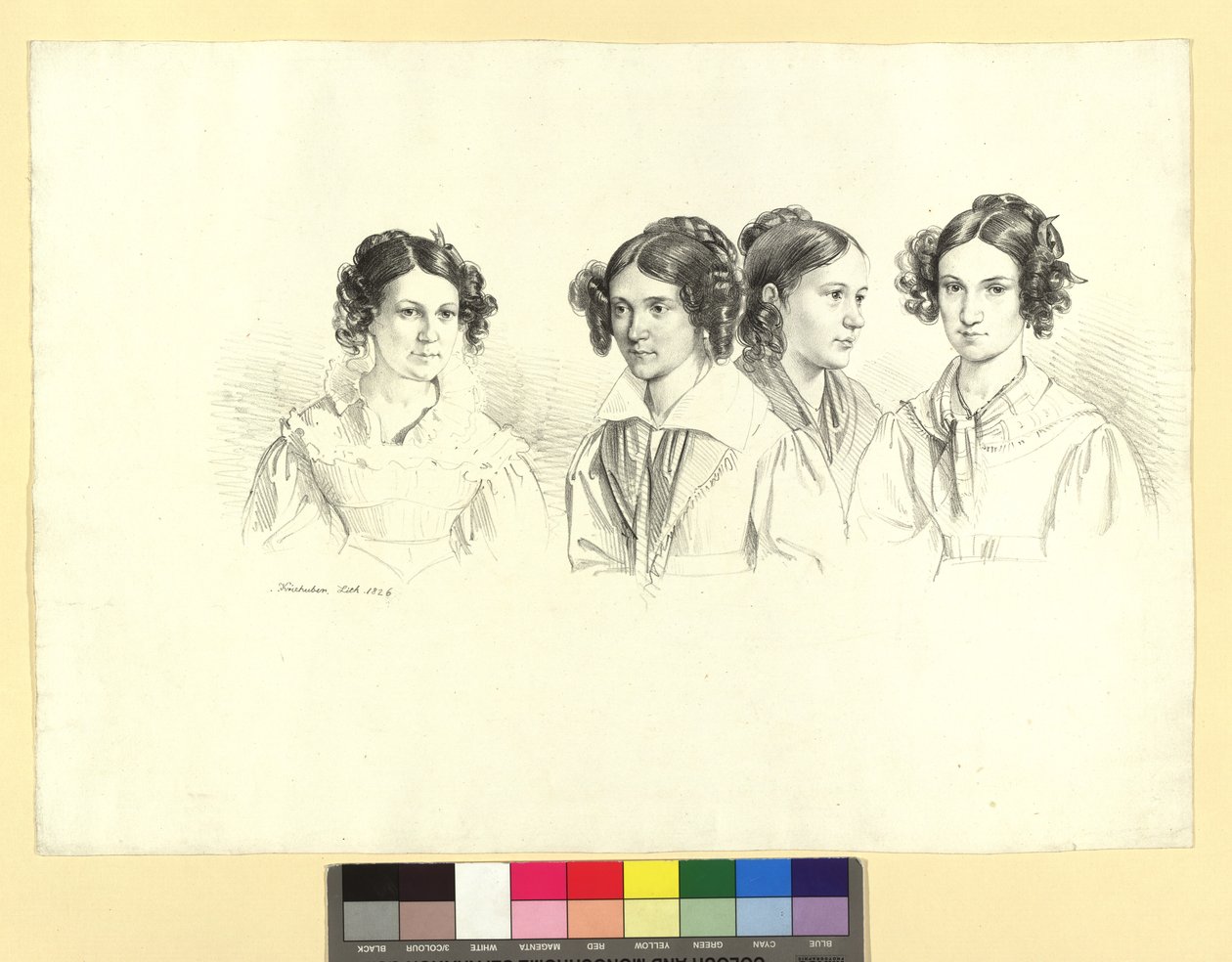 Quattro ragazze su un foglio da Josef Kriehuber