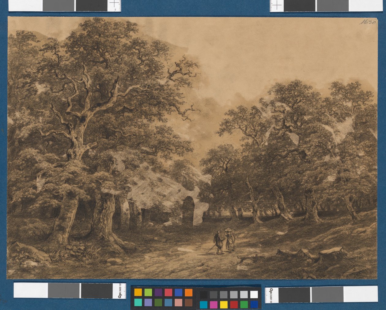 Paesaggio boschivo con elementi decorativi da Josef Kriehuber