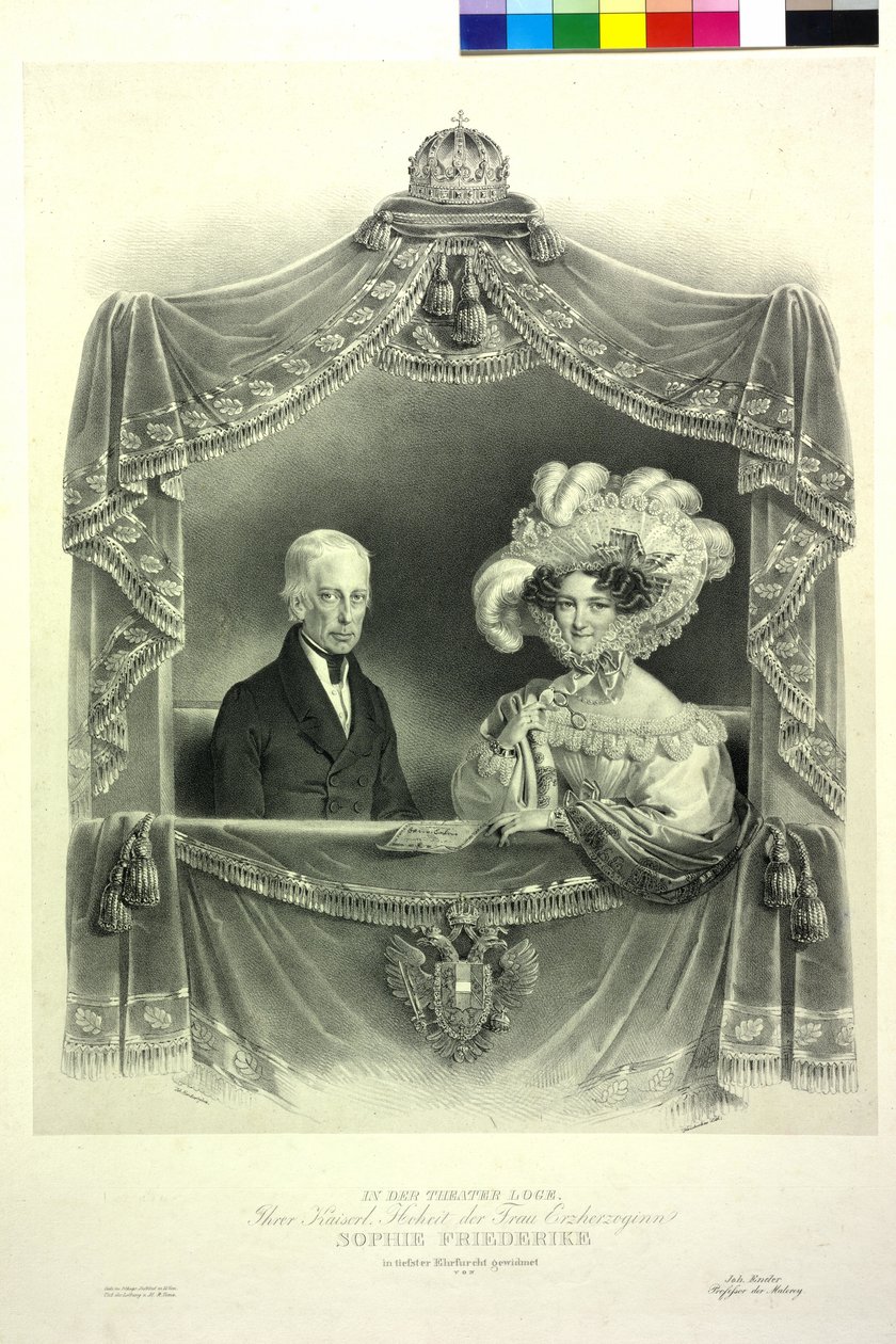 Francesco II nel palco del teatro da Josef Nikolaus Kriehuber