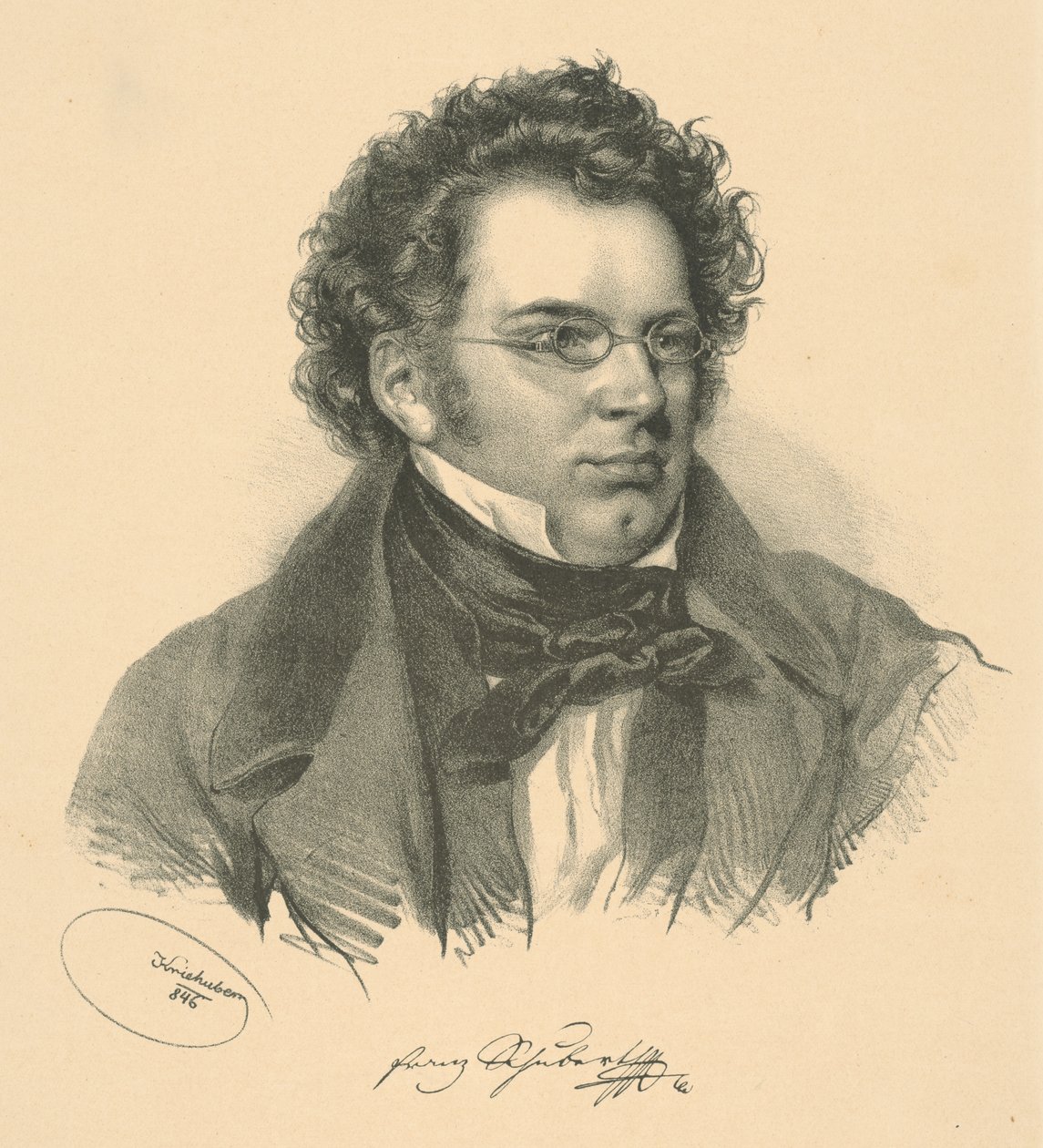 Ritratto di Franz Schubert 1797-1828, 1846 da Josef Nikolaus Kriehuber