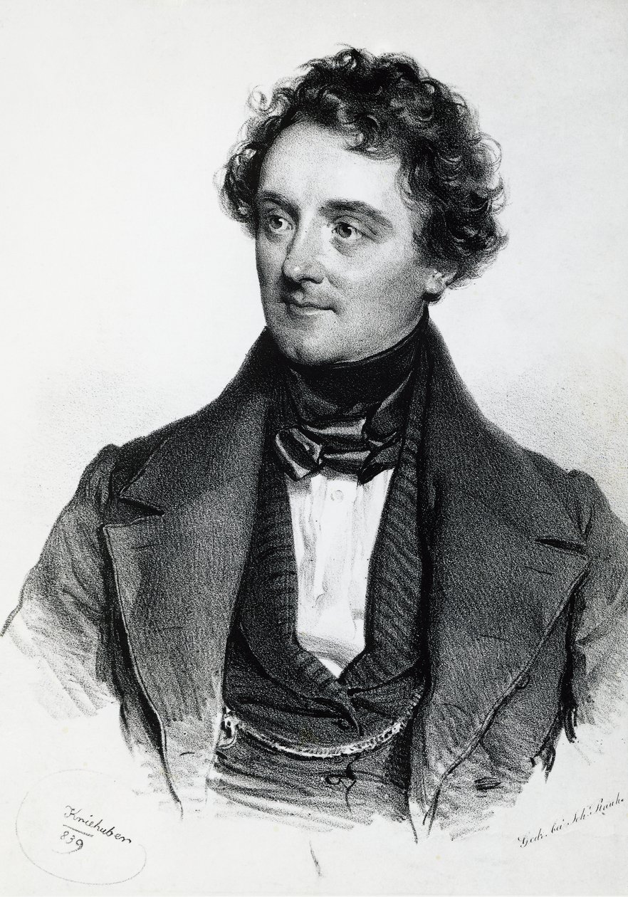 Ritratto di Johann Nepomuk Eduard Ambrosius Nestroy (Vienna da Josef Nikolaus Kriehuber