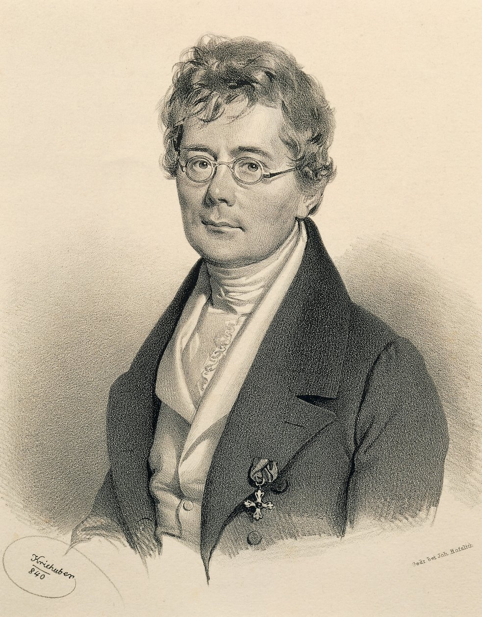 Ritratto di Simon Sechter da Josef Nikolaus Kriehuber