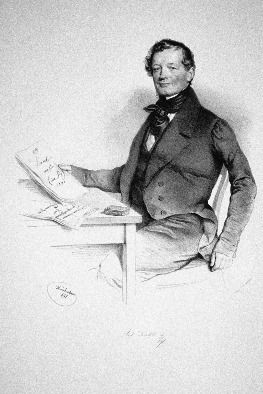 Ritratto del compositore Anton Diabelli 1781-1858, 1841 da Josef Nikolaus Kriehuber