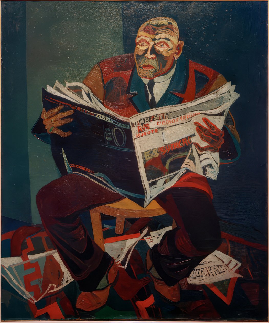 Uomo che legge il giornale da Josef Scharl