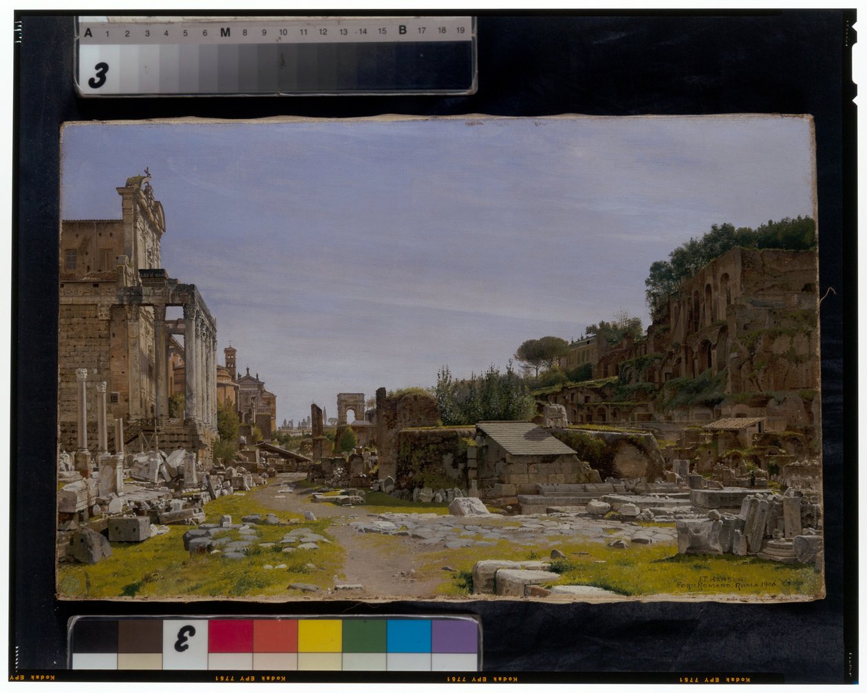Due vedute del Foro Romano da Josef Theodor Hansen