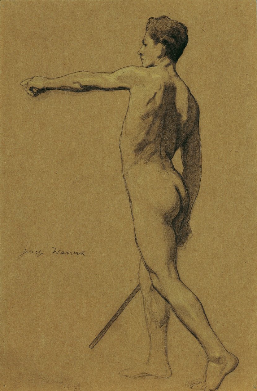 Studio di nudo maschile in piedi da Josef Wawra