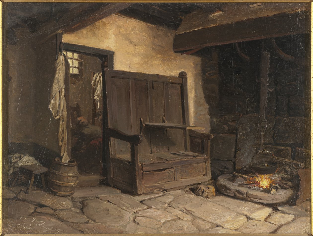 Interno di un cottage da Josef Wilhelm Wallander
