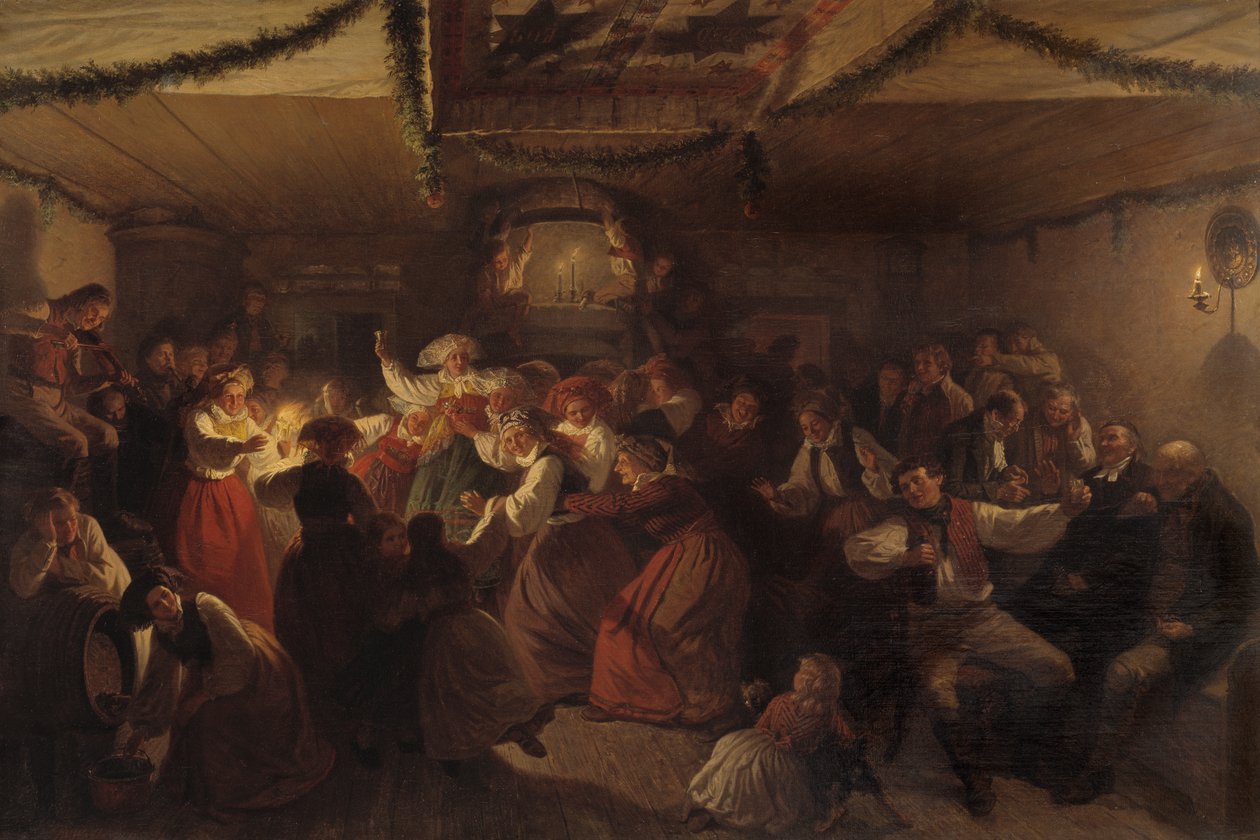Una festa di matrimonio da Vingåker, 1857 da Josef Wilhelm Wallander